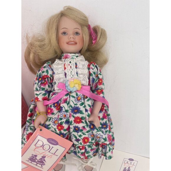 Goebel Porcelain Doll By Bette Ball Doll Club Exclusive With Floral Dress & Acce - Picture 2 of 10